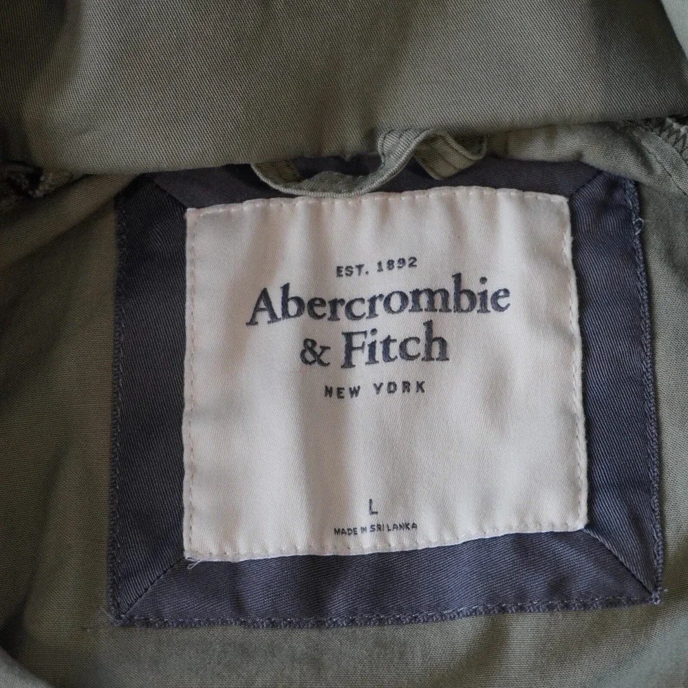 Vintage‎ Abercrombie & Fitch Field Jacket Large Army Green Military Utility